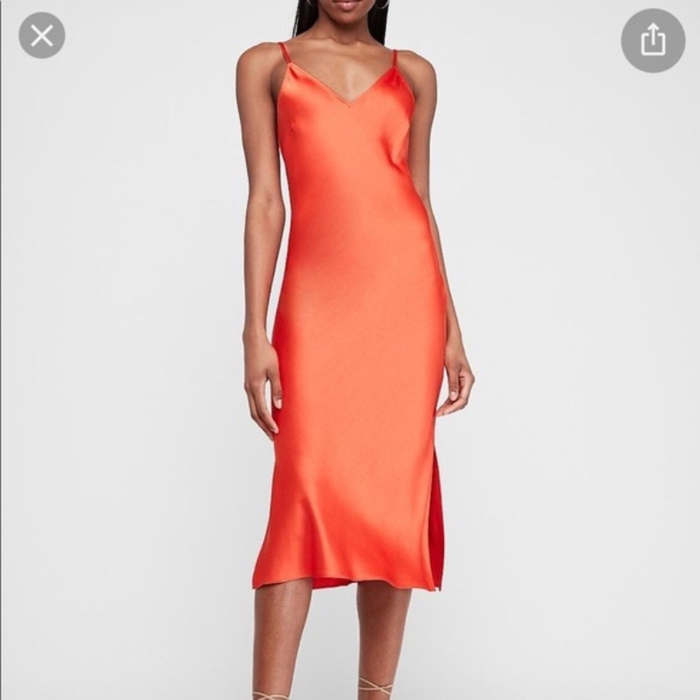 Express orange slip dress